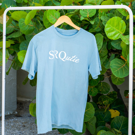 The women's Signature SRQutie Tee in Glacier