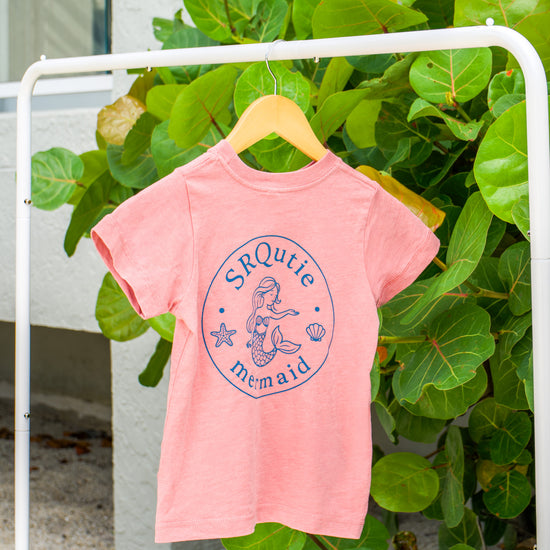 Back view of the Youth Mermaid SRQutie Tee in Mauve