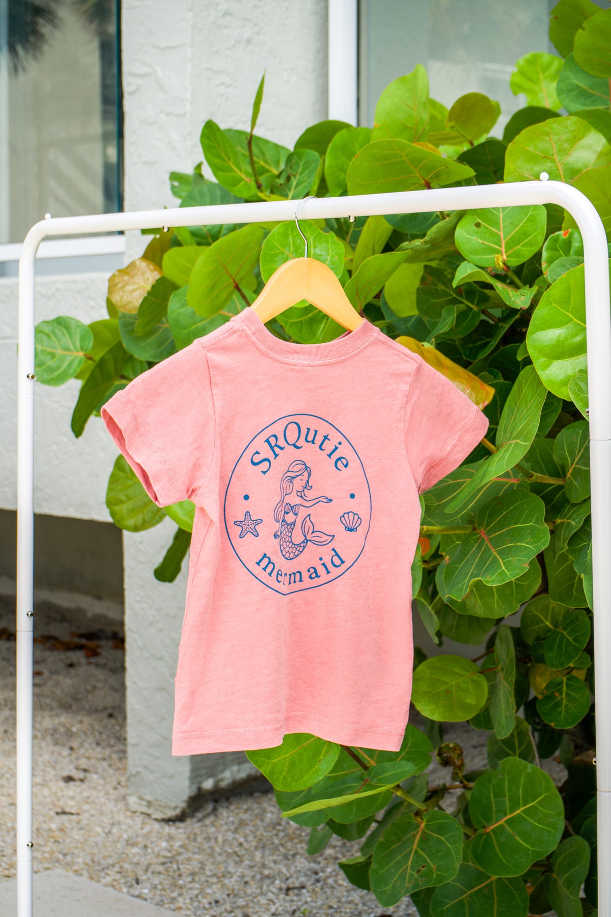 Back view of the Youth Mermaid SRQutie Tee in Mauve