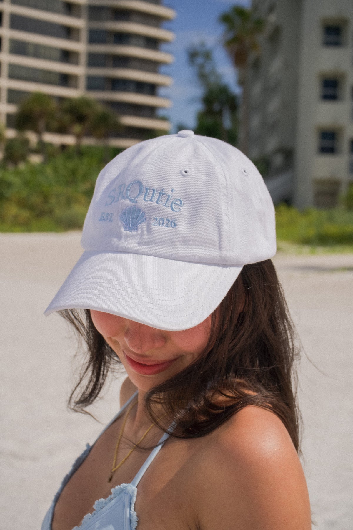Lifestyle photo of the SRQutie Shell Ballcap