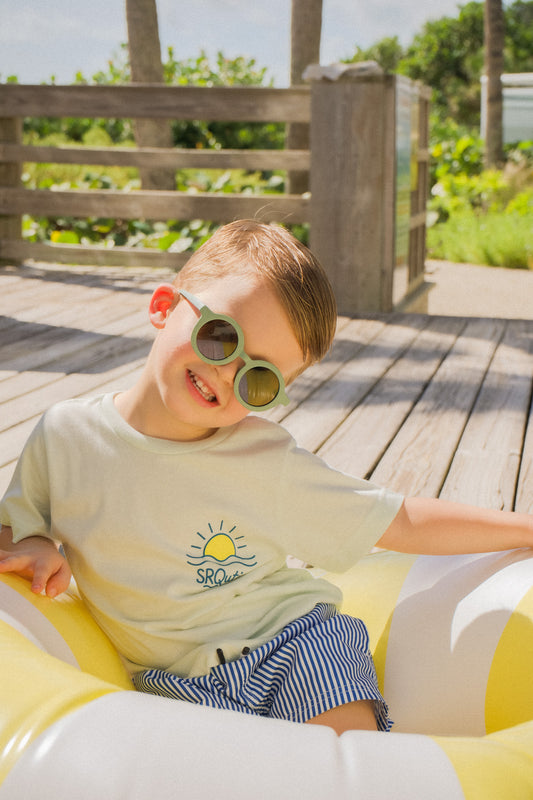Lifestyle photo of the Youth Sunset SRQutie Tee